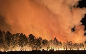 Bomberos intentan controlar un gran incendio en Ituzaingó